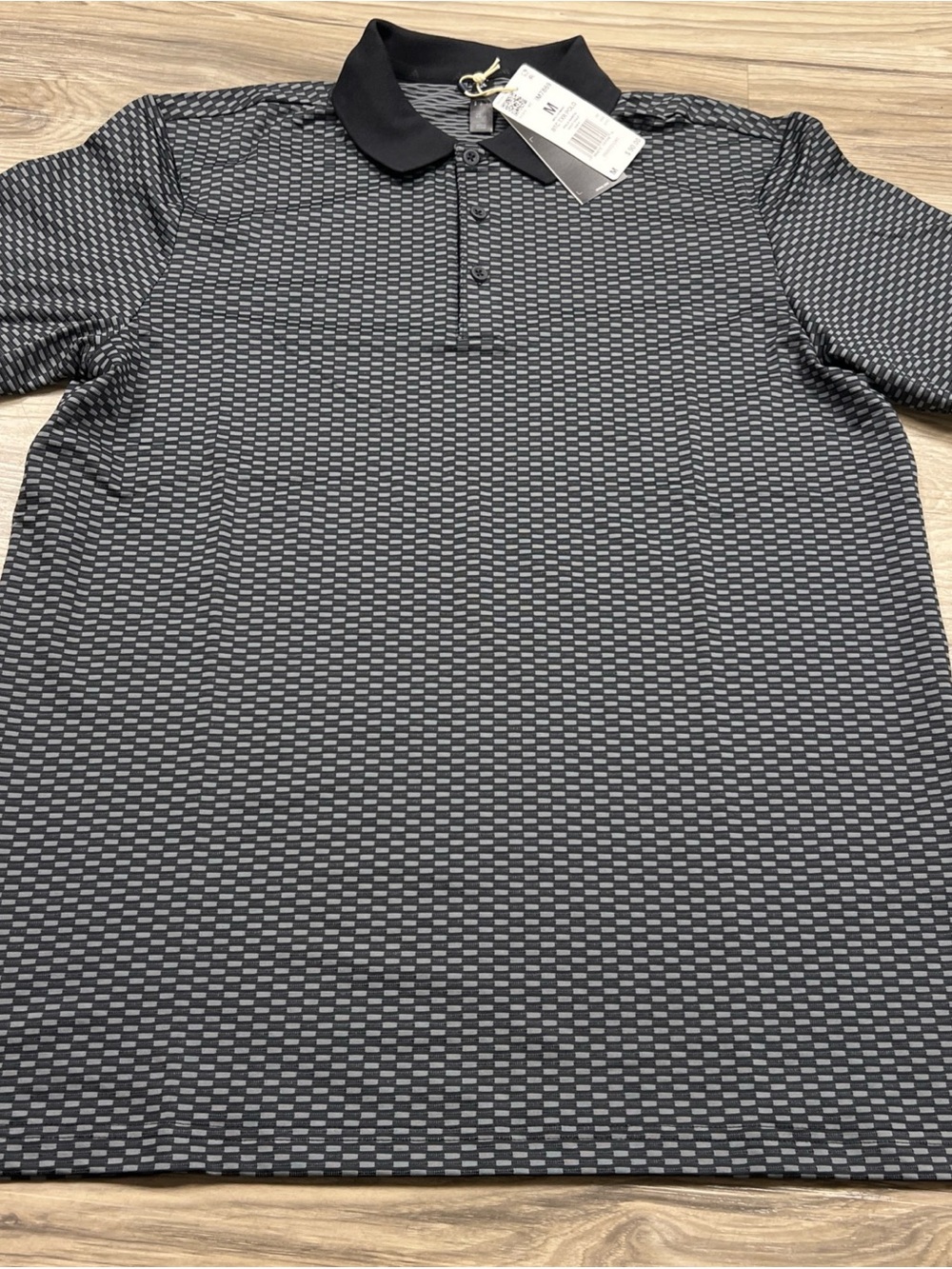 adidas Beyond Textured Golf Polo Shirt Black Men’s Size Medium IM7869 $90